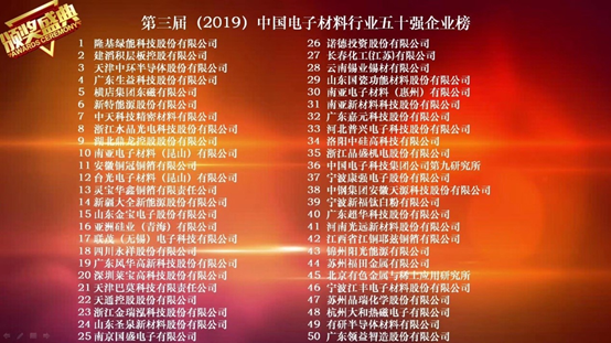 我国电子材料谁家强？这9份最新榜单一一揭晓